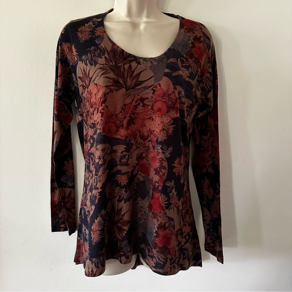 SOFT SURROUNDINGS Floral Very Soft Tunic Top Sz S - Picture 2 of 13